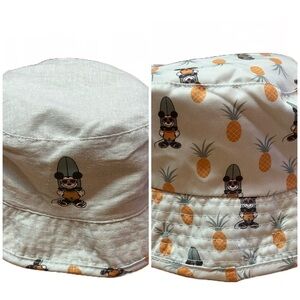 Disney Mickey Mouse Toddler Boys Reversible Gray Bucket Style Swim Hat Pineapple